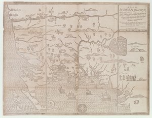 „Mapa Nowej Anglii, będąca pierwszą, która kiedykolwiek została tutaj wycięta…”, 1677